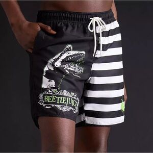 Beetlejuice Sandworm Split Swim‎ Trunks Hot Topic